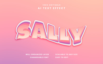 Effet de texte modifiable Sally