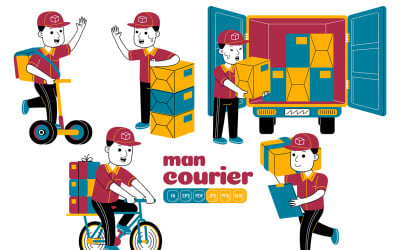 Man Courier Vector Pack #02