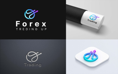 Concept de logo abstrait moderne tendance à la hausse Forex