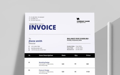 Corporate Invoice Layout Template