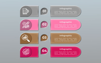 Design attraente del modello di elemento infografico vettoriale in stile lucido.