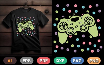 Design della maglietta natalizia con gamepad