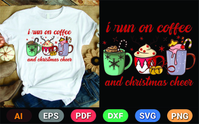 Dirijo un diseño de camiseta de alegría navideña y café
