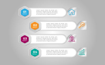 Dört adımlı vektör infografik eleman şablonu tasarımı.