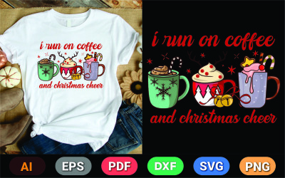 Eu dirijo um design de camisa de comemoração de café e Natal