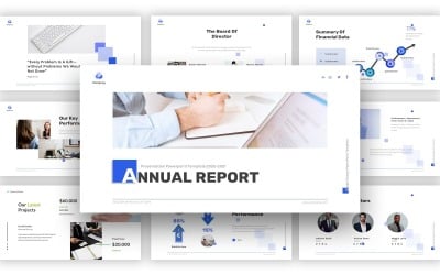 Minimaslist - Modèle Powerpoint de présentation du rapport annuel