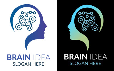 Modelo de design de logotipo cerebral