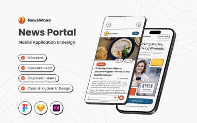 NewsWave - mobilní aplikace Neo Brutalism News Portal