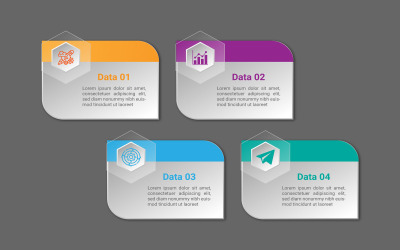 Parlak dikdörtgen infografik eleman şablonu tasarımı.