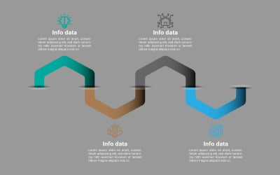 Projekt przepływu pracy w stylu wielokąta wektor infografika.