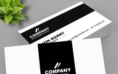Vállalati egyszerű fekete névjegykártya tervezés