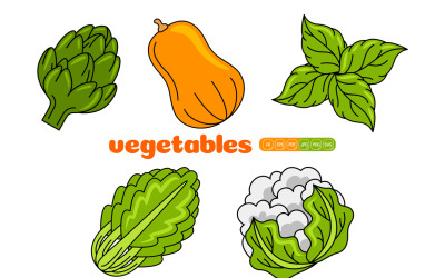 Pakiet wektorowy warzyw #01