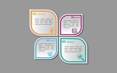 Vierstufiges Workflow-Vektor-Infografik-Vorlagendesign.