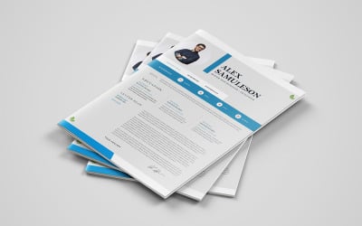 Currículo Limpo Azul Claro | Carta de Apresentação Photoshop