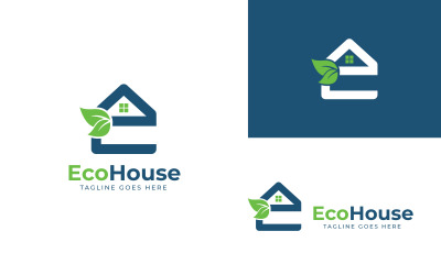 Projekt szablonu logo zielonego domu E