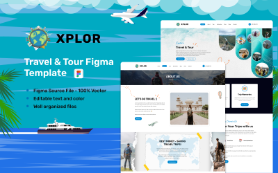 Xplor - Modèle Figma de voyage et de visite
