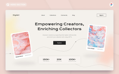 DigiArt - NFT Marketplace Hero Section Figma Template