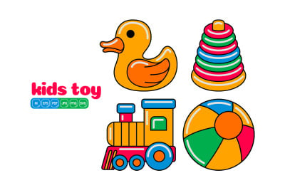 Paquete de vectores de iconos de juguetes para niños n.° 01