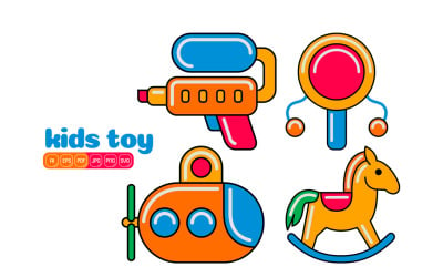 Paquete de vectores de iconos de juguetes para niños n.° 02