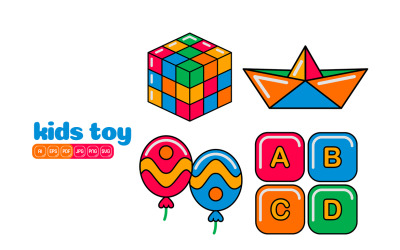 Pakiet wektorowy ikon zabawek dla dzieci #07