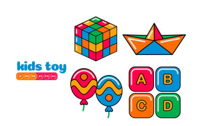 Pacchetto di icone vettoriali giocattolo per bambini n. 07