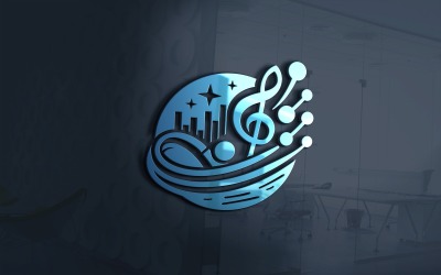 Modèle de logo de magasin de musique vectoriel