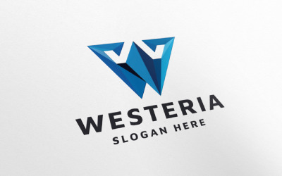 Modello di logo della lettera W di Westeria