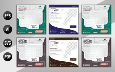 Real estate house property Instagram post or social media banner template