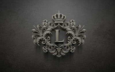 Розкішний королівський логотип буквою L