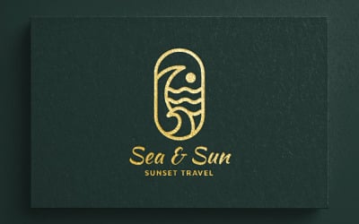 Sea and Sun - Sunset Travel Logo