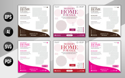 Vector real estate house property social media banner