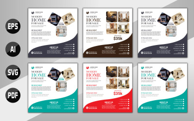 Vector real estate house social media post square banner template
