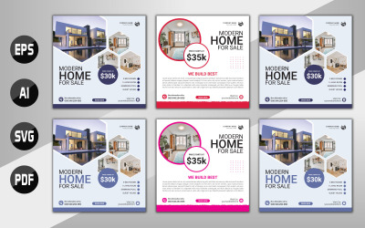 Vector real estate social media post web banner template