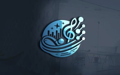 Wektor szablon logo sklepu muzycznego