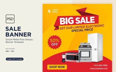Big Sale on Limited Electronic Sale Banner Design Template