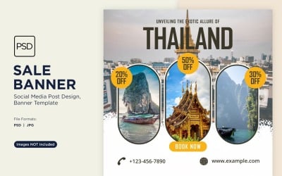 Explore the world travel and adventure sale banner design 7