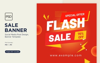 Flash into Savings Flash Sale Banner Design Template 3