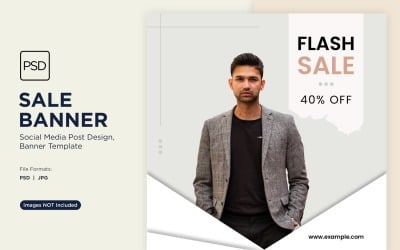 Flash into Savings Flash Sale Banner Design Template