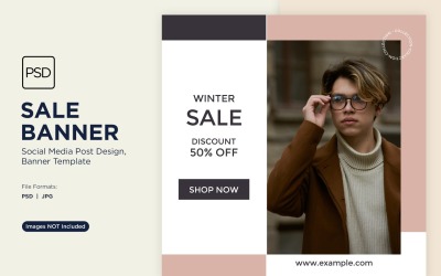 Шаблон оформлення банера Winter Wonderland Winter Sale 1
