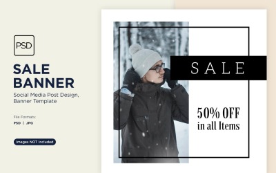 Шаблон оформлення банера Winter Wonderland Winter Sale 2