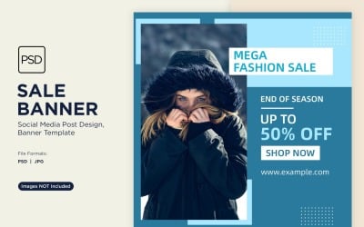 Winter Magic Snowy Sale Banner Design Template 6
