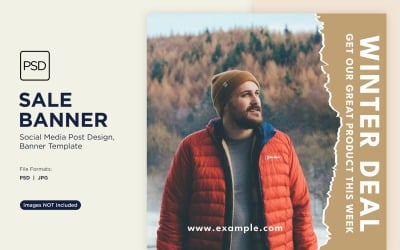 Winter Magic Snowy Sale Banner Design Template 7