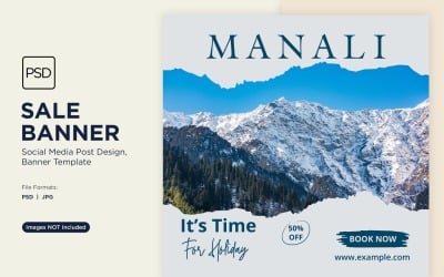 Winter Magic Snowy Sale Banner Design Template