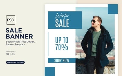 Winter Warm-Up Cozy Sale Banner Design Template