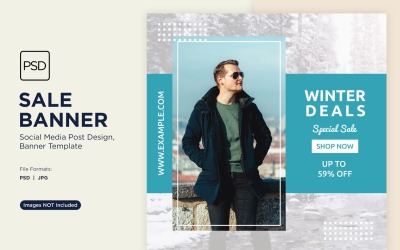 Winter Wonderland Winter Sale Banner Design Template 5