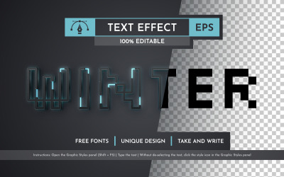 Cyber Winter - Editable Text Effect, Font Style