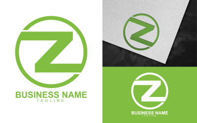 Daire Z Harfi Logo Şablonu Tasarımı