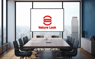 Glass Building Logo Mockup Design