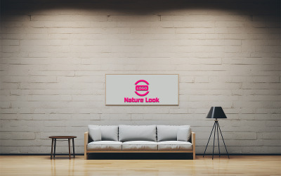 Interior Brick Wall Logo Mockup