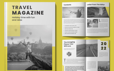 Modelo de design de revista de viagens